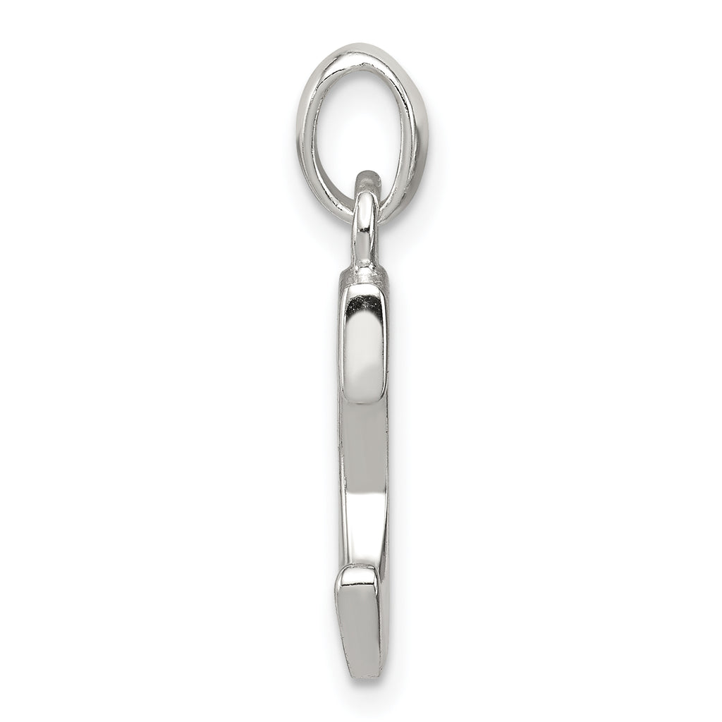 Sterling Silver CZ Initial C Pendant with Anti-Tarnish Finish