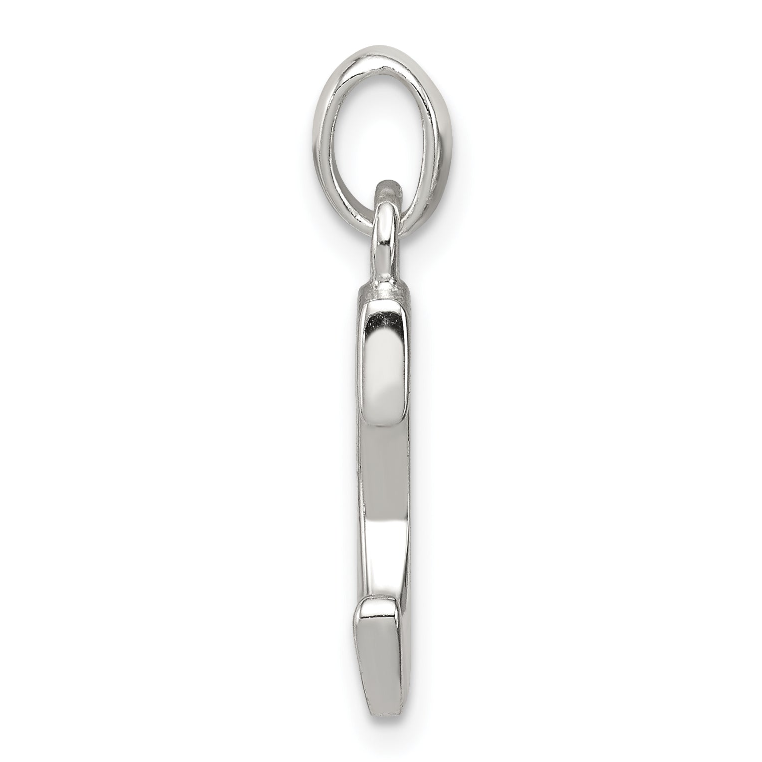 Sterling Silver CZ Initial C Pendant with Anti-Tarnish Finish