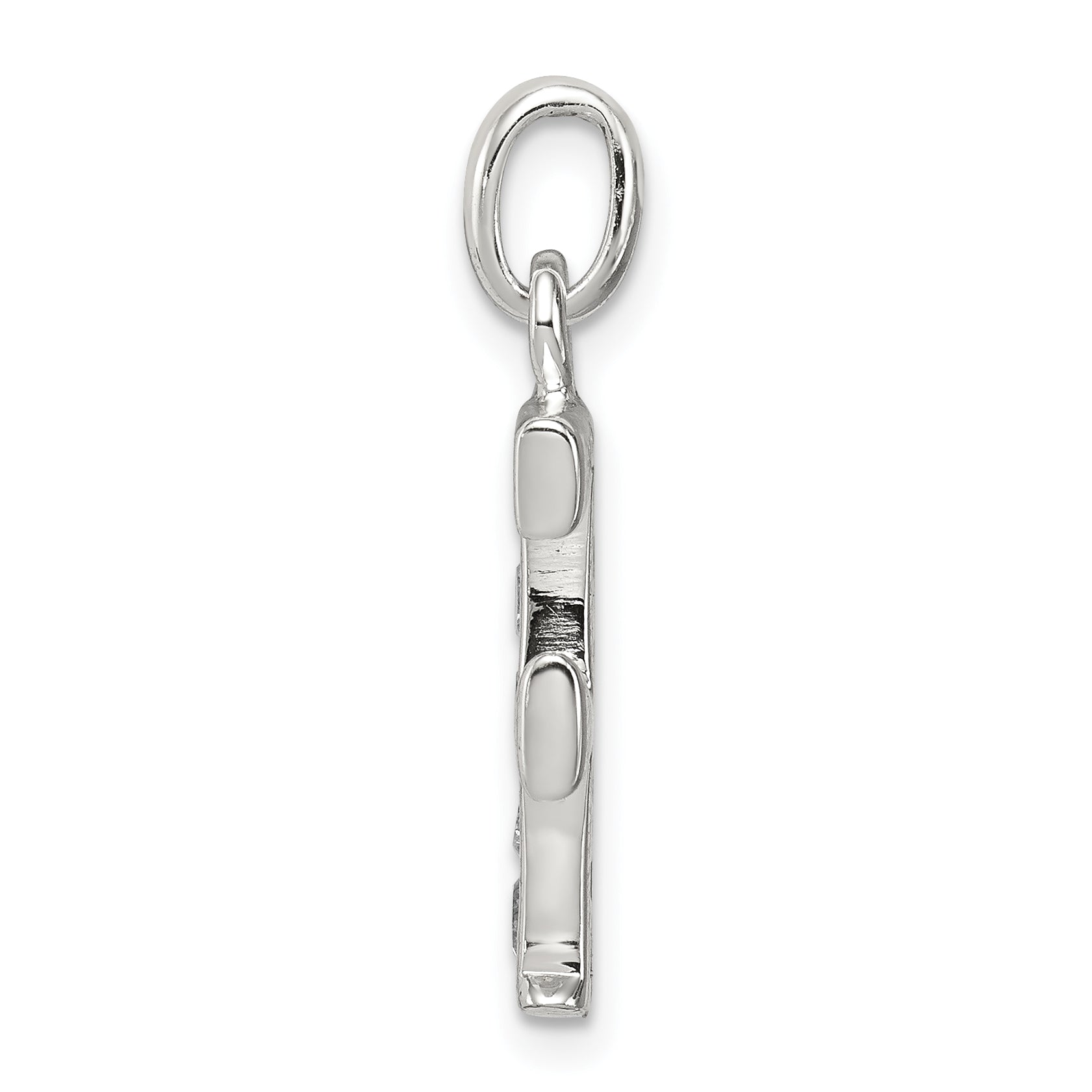 Sophia Jewelers Sterling Silver CZ Initial F Pendant Anti-Tarnish