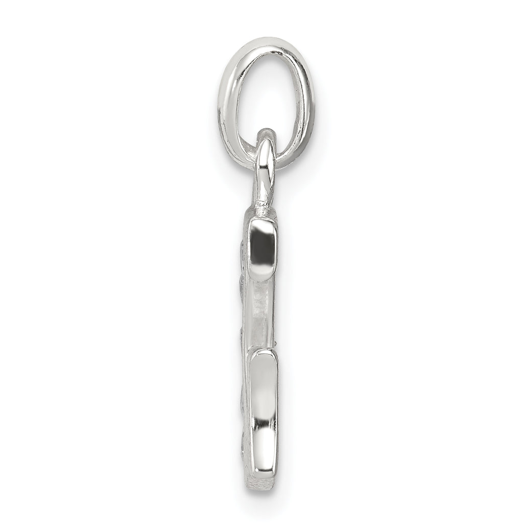 Sterling Silver 925 Initial G Pendant with Clear CZ Elegant Design