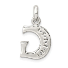 Sterling Silver White CZ Letter G Initial Pendant