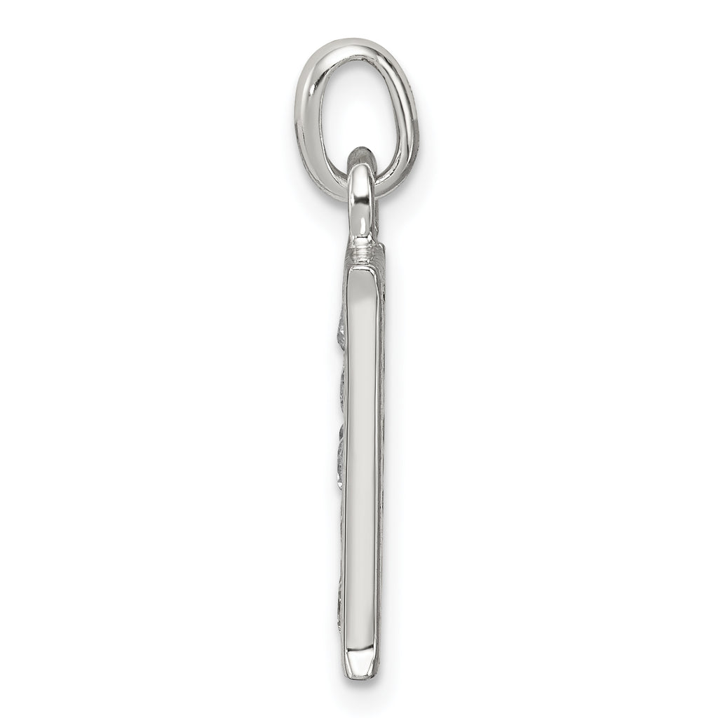 Sterling Silver 925 Letter H Pendant with Clear CZ Elegance