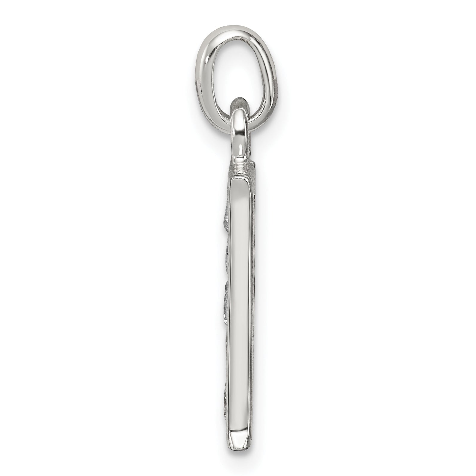 Sterling Silver 925 Letter H Pendant with Clear CZ Elegance