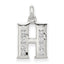 Sterling Silver White CZ Letter H Initial Pendant