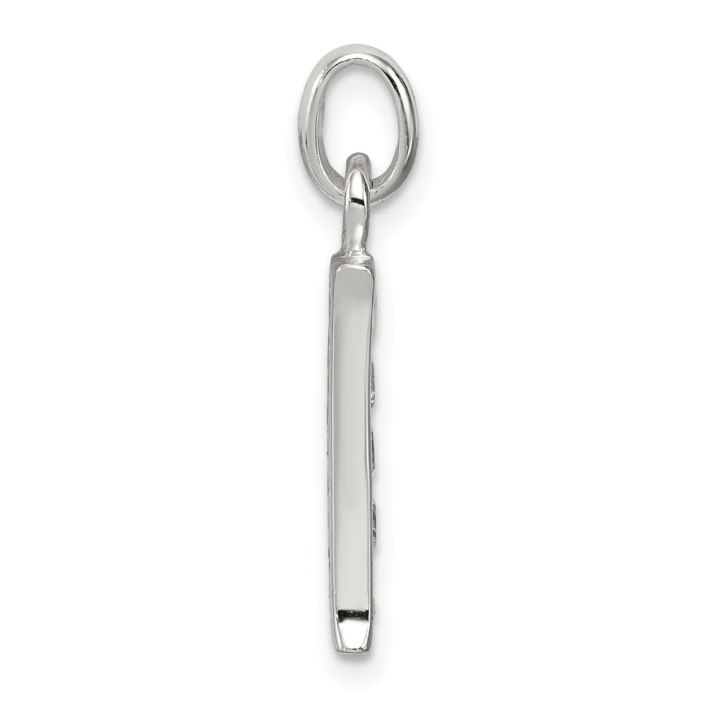 Sophia Jewelers Sterling Silver CZ Initial I Pendant with Anti-Tarnish Finish