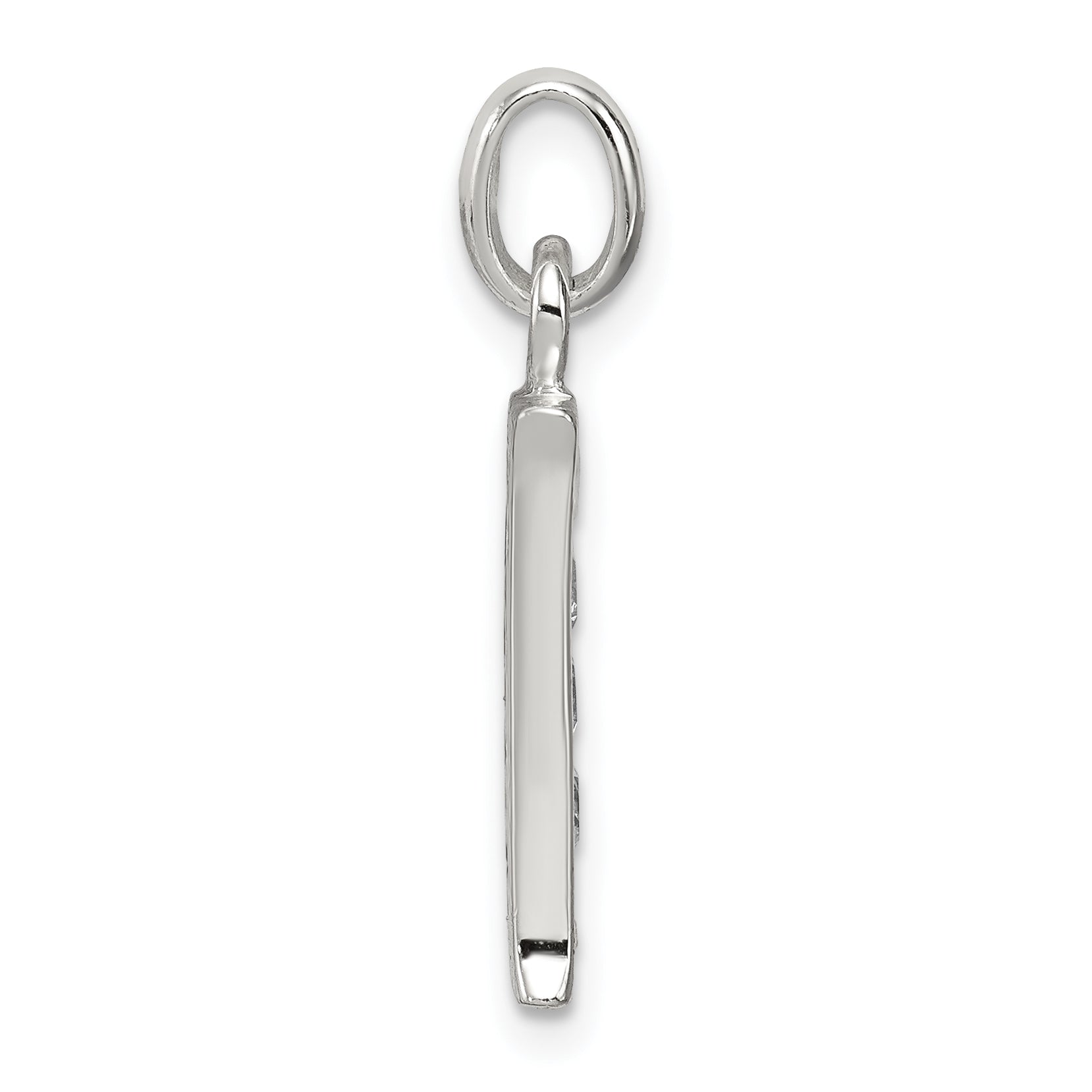 Sophia Jewelers Sterling Silver CZ Initial I Pendant with Anti-Tarnish Finish