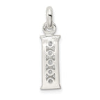 Sophia Jewelers Sterling Silver CZ Initial I Pendant with Anti-Tarnish Finish
