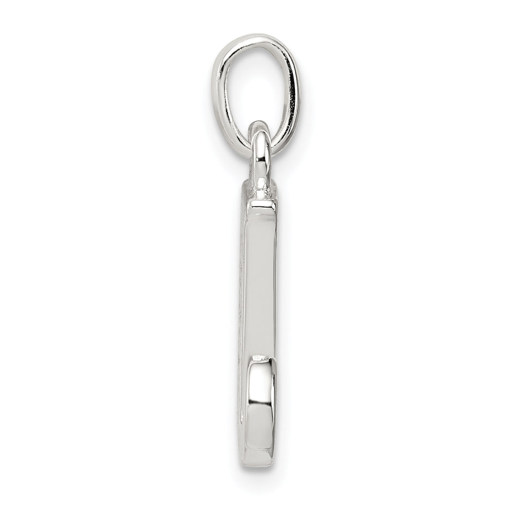 Sophia Jewelers Sterling Silver CZ Initial J Pendant with Anti-Tarnish Finish