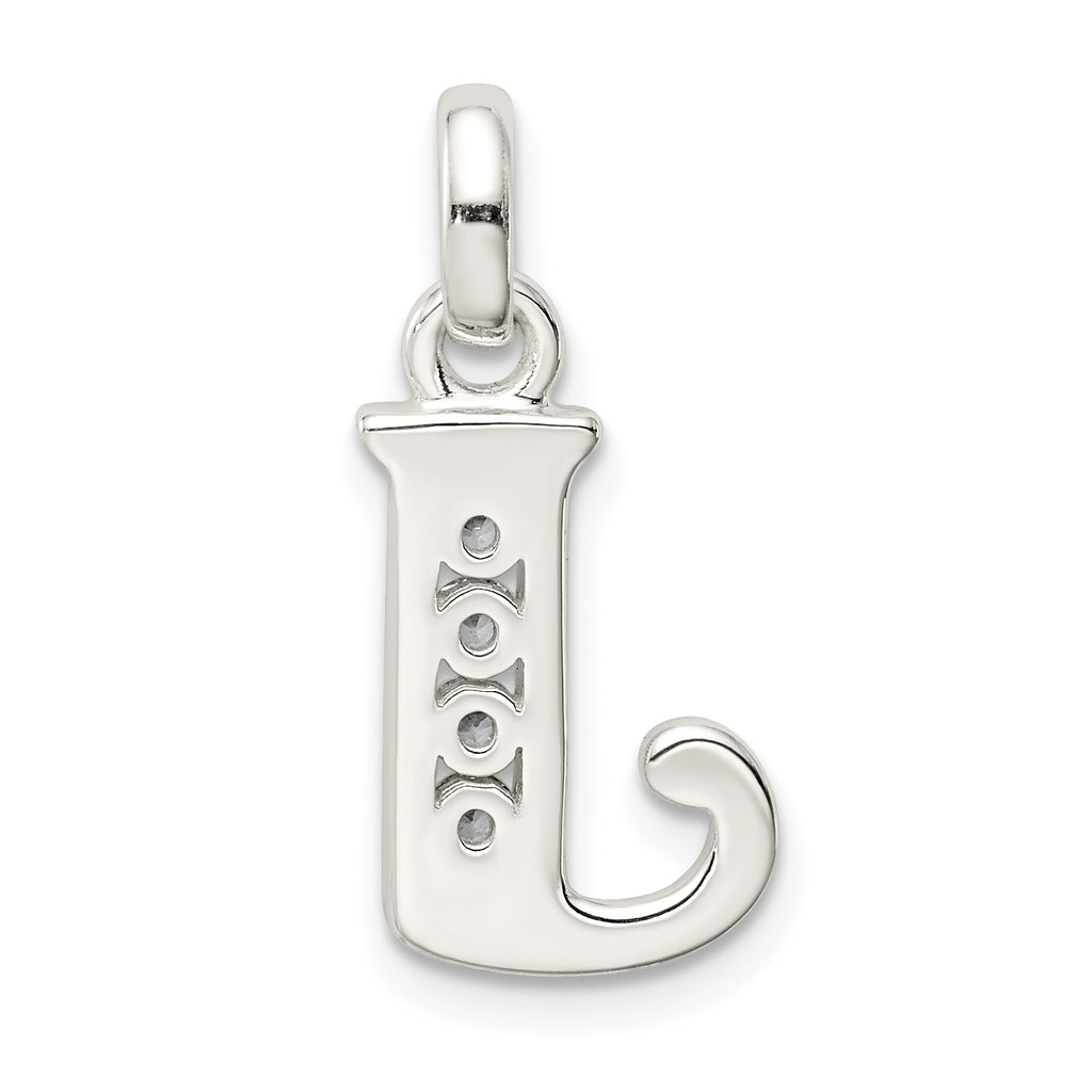 Sophia Jewelers Sterling Silver CZ Initial J Pendant with Anti-Tarnish Finish