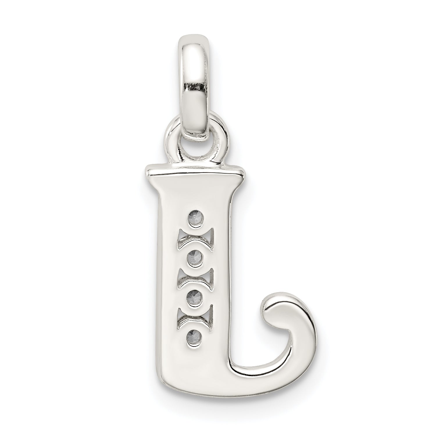 Sophia Jewelers Sterling Silver CZ Initial J Pendant with Anti-Tarnish Finish