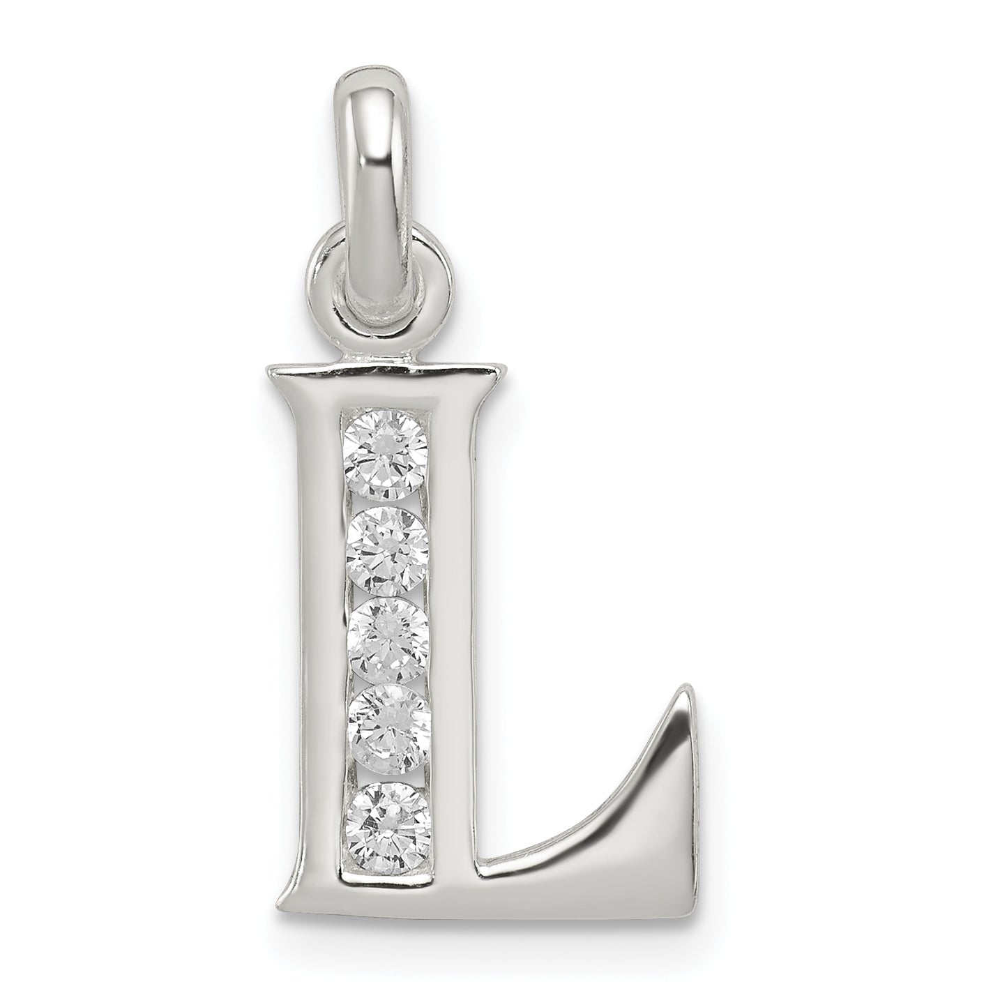 Sterling Silver White CZ Letter L Initial Pendant Main image