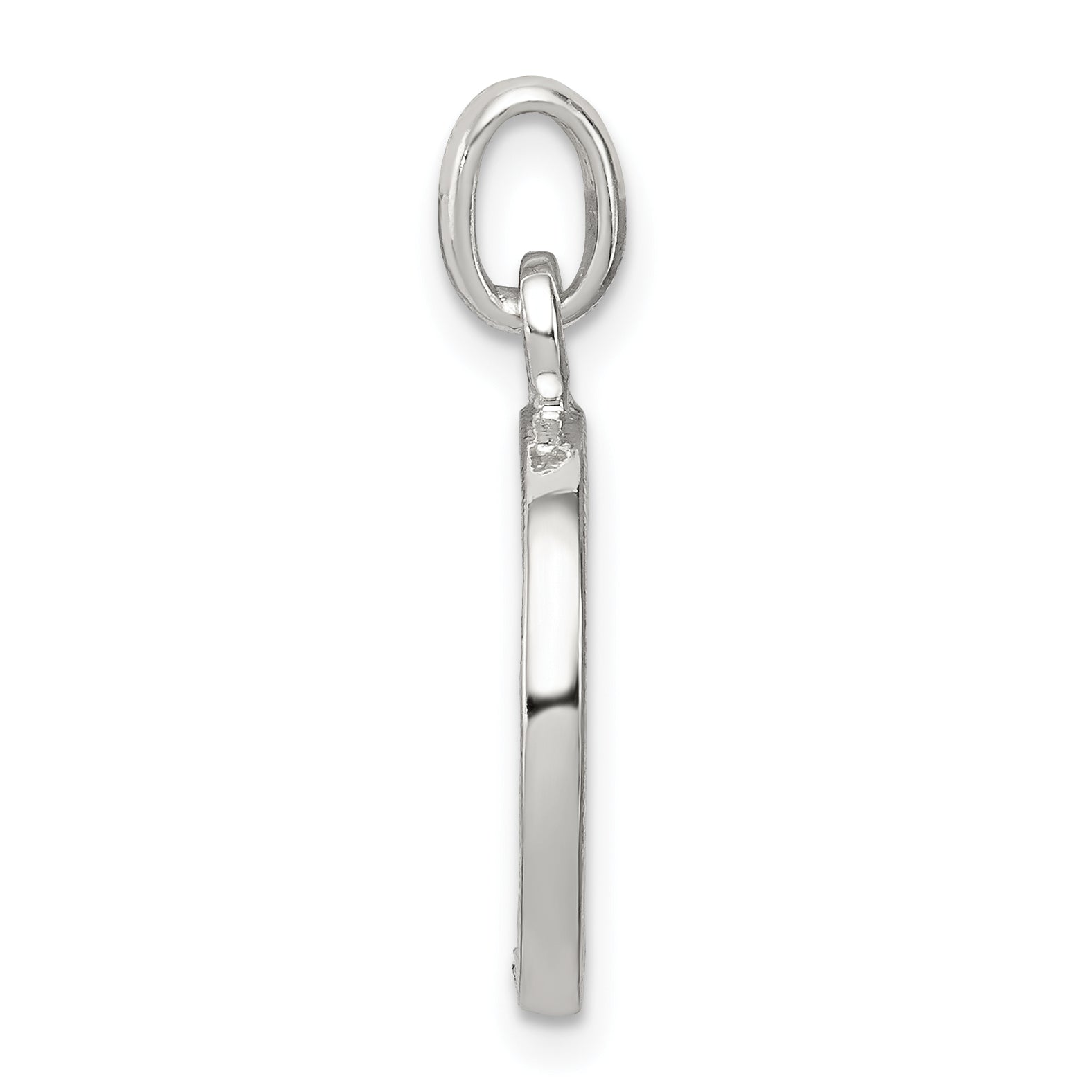 Sophia Jewelers Sterling Silver CZ Initial O Pendant with Anti-Tarnish Finish