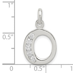 Sophia Jewelers Sterling Silver CZ Initial O Pendant with Anti-Tarnish Finish