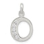 Sterling Silver White CZ Letter O Initial Pendant