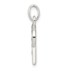 Sterling Silver CZ Initial Pendant with Anti-Tarnish Solid Design