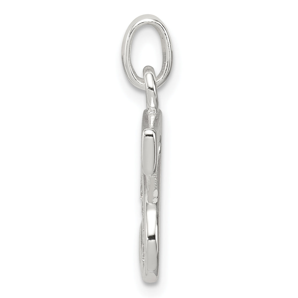 Sophia Jewelers Sterling Silver CZ Initial 'S' Pendant with Anti-Tarnish Finish