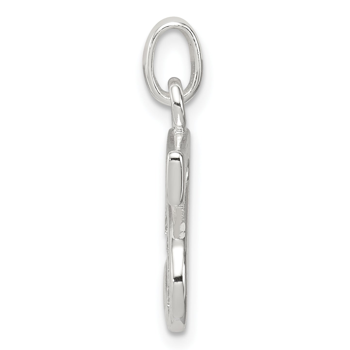Sophia Jewelers Sterling Silver CZ Initial 'S' Pendant with Anti-Tarnish Finish