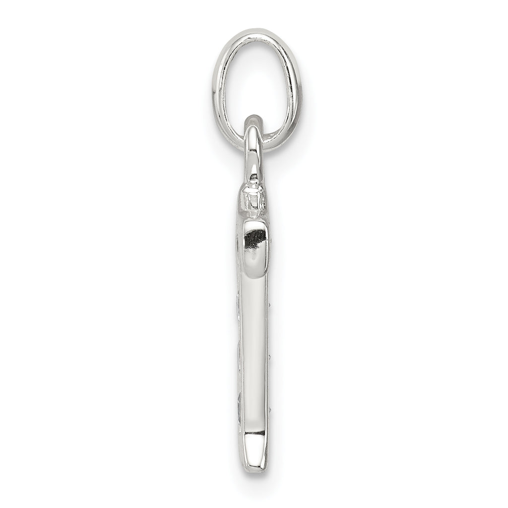 Sophia Jewelers Sterling Silver CZ Initial T Pendant with Anti-Tarnish Finish