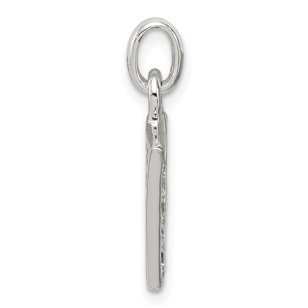 Sterling Silver 925 V Initial Pendant with Clear CZ Sparkle