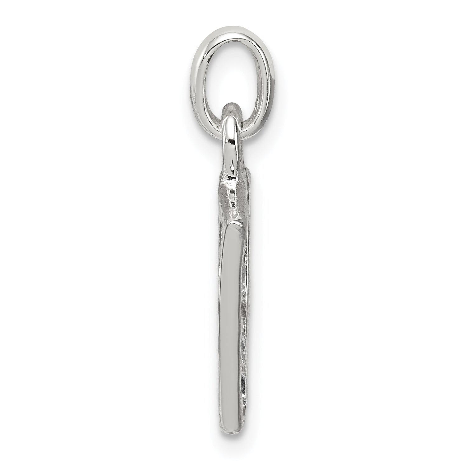 Sterling Silver 925 V Initial Pendant with Clear CZ Sparkle