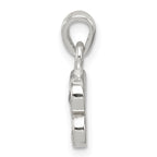 Sterling Silver CZ Initial B Pendant with Anti-Tarnish Finish