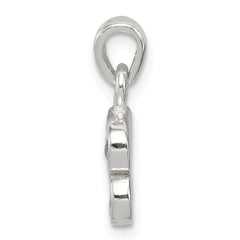 Sterling Silver CZ Initial B Pendant with Anti-Tarnish Finish