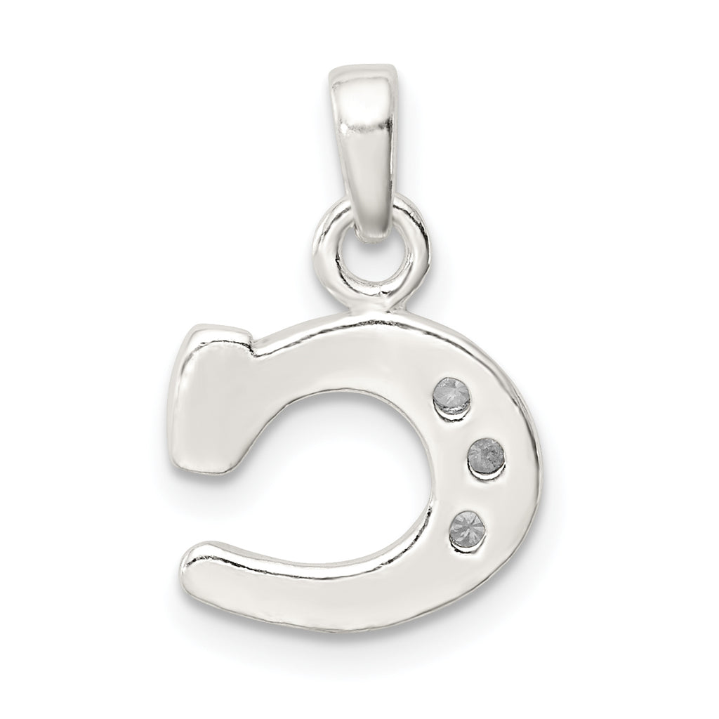 Sophia Jewelers Sterling Silver CZ Initial C Pendant with Anti-Tarnish Finish
