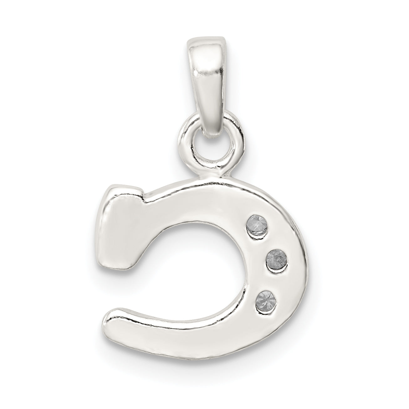 Sophia Jewelers Sterling Silver CZ Initial C Pendant with Anti-Tarnish Finish