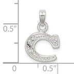 Sophia Jewelers Sterling Silver CZ Initial C Pendant with Anti-Tarnish Finish