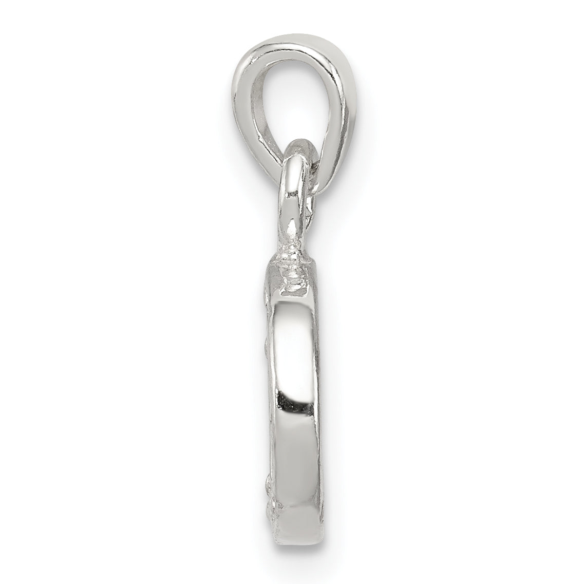 Sterling Silver CZ Initial D Pendant with Anti-Tarnish Finish Secondary image