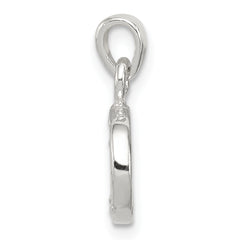 Sterling Silver CZ Initial D Pendant with Anti-Tarnish Finish