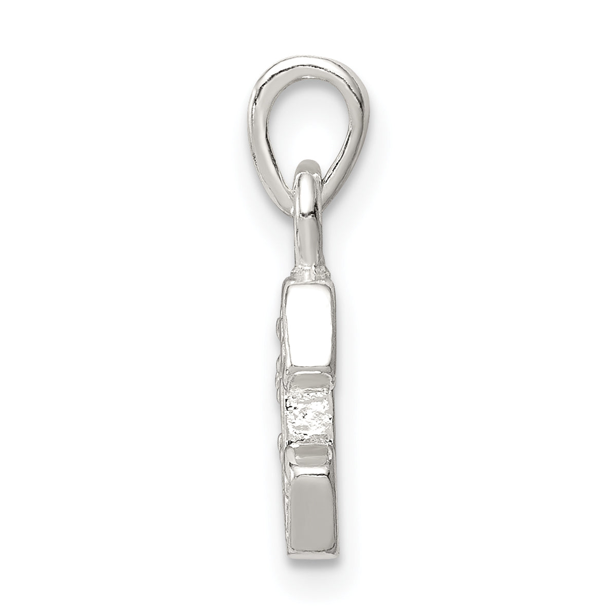 Sterling Silver 925 Initial E Pendant with Clear CZ Stones
