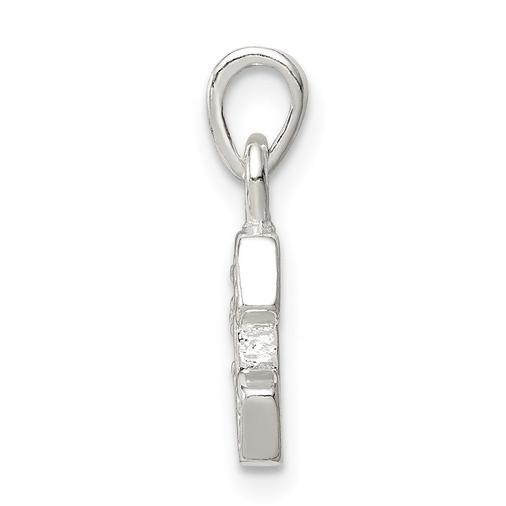 Sterling Silver 925 Initial E Pendant with Clear CZ Stones