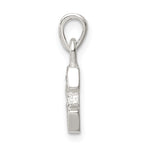 Sterling Silver 925 Initial E Pendant with Clear CZ Stones