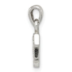Sterling Silver 925 Initial F Pendant with Clear CZ Anti-Tarnish Finish