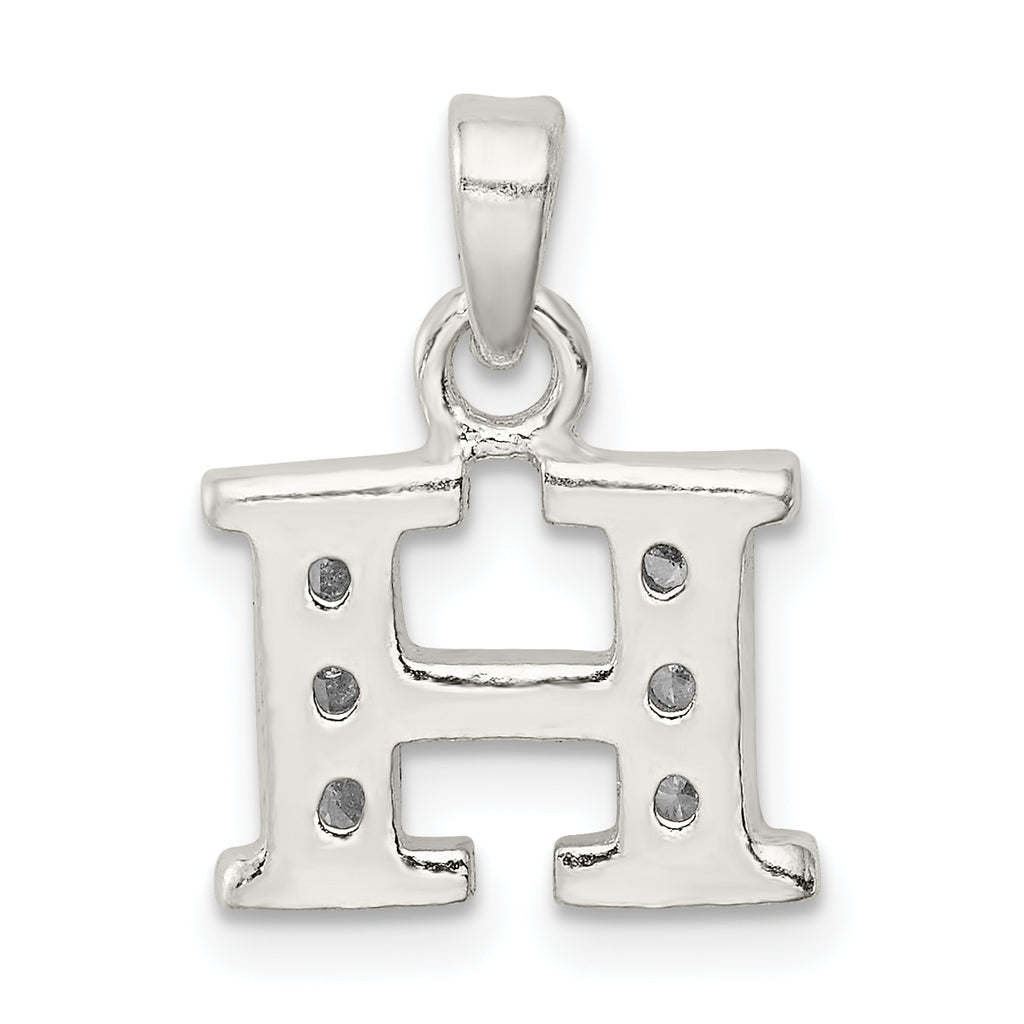 Sophia Jewelers Sterling Silver CZ Initial H Pendant Elegant Anti-Tarnish