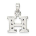Sophia Jewelers Sterling Silver CZ Initial H Pendant Elegant Anti-Tarnish