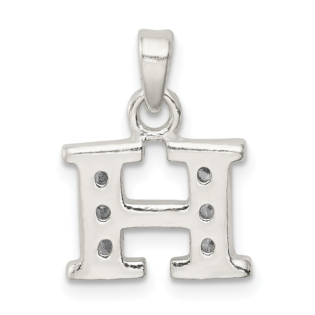 Sophia Jewelers Sterling Silver CZ Initial H Pendant Elegant Anti-Tarnish