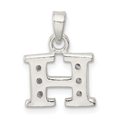 Sophia Jewelers Sterling Silver CZ Initial H Pendant Elegant Anti-Tarnish