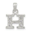 Sterling Silver CZ Letter H Initial Pendant