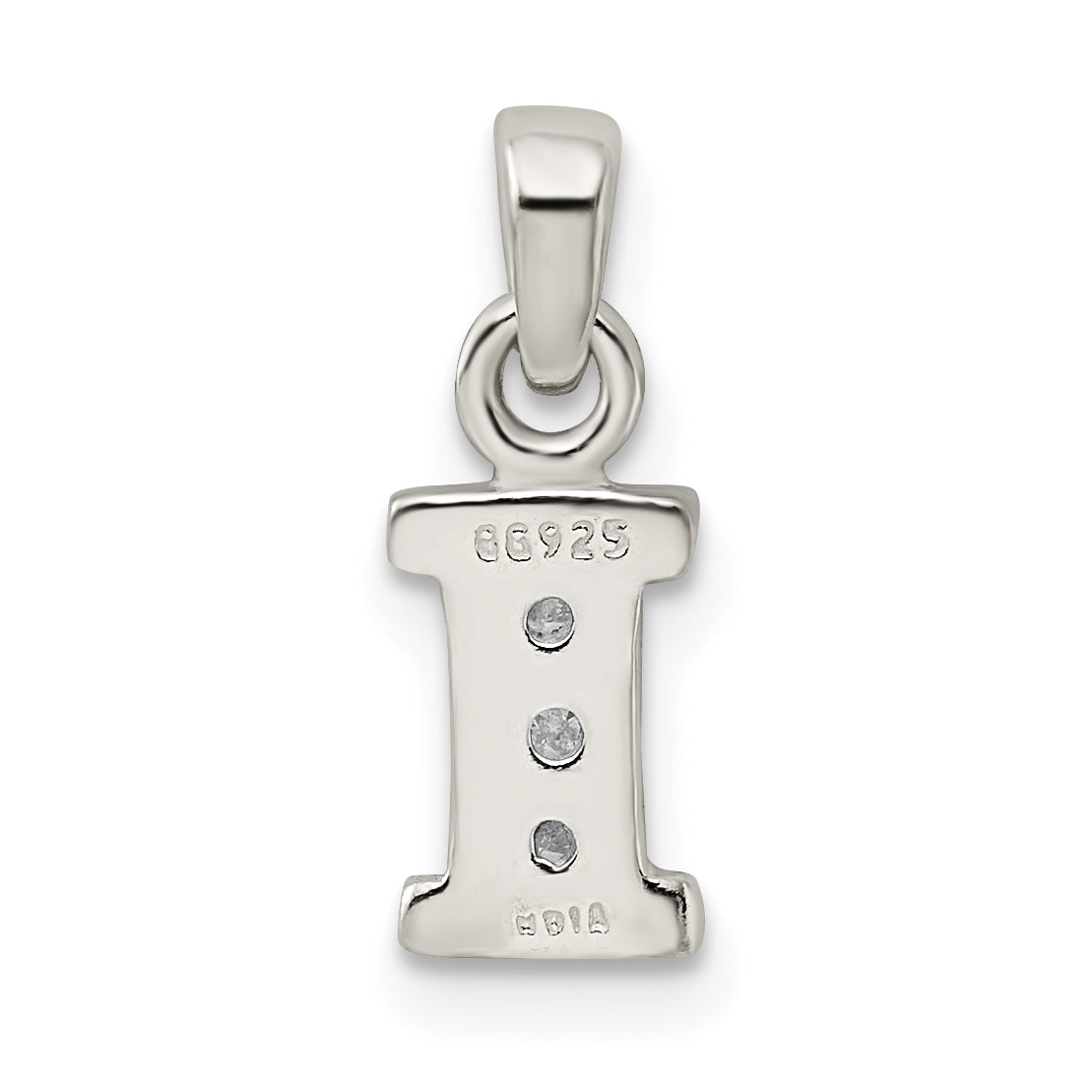 Sophia Jewelers 925 Sterling Silver CZ I Initial Pendant Anti-Tarnish Elegant Design