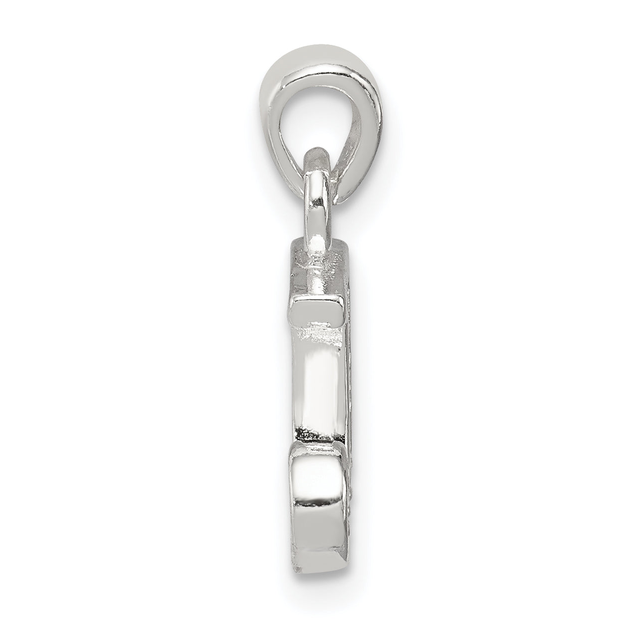 Sterling Silver 925 CZ Letter J Pendant with Anti-Tarnish Finish Secondary image