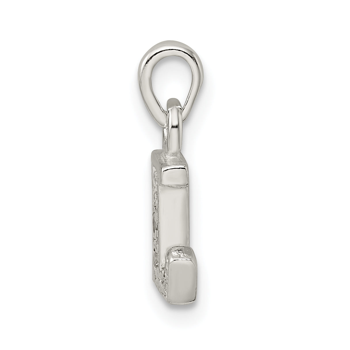 Sterling Silver CZ Initial L Pendant with Anti-Tarnish Coating