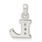Sterling Silver CZ Initial L Pendant with Anti-Tarnish Coating