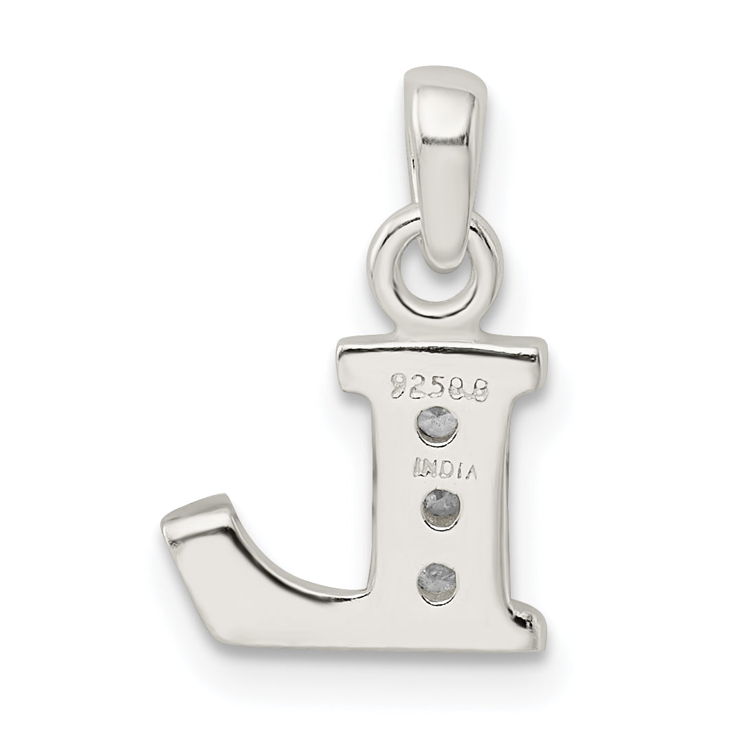 Sterling Silver CZ Initial L Pendant with Anti-Tarnish Coating