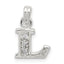 Sterling Silver CZ Letter L Initial Pendant