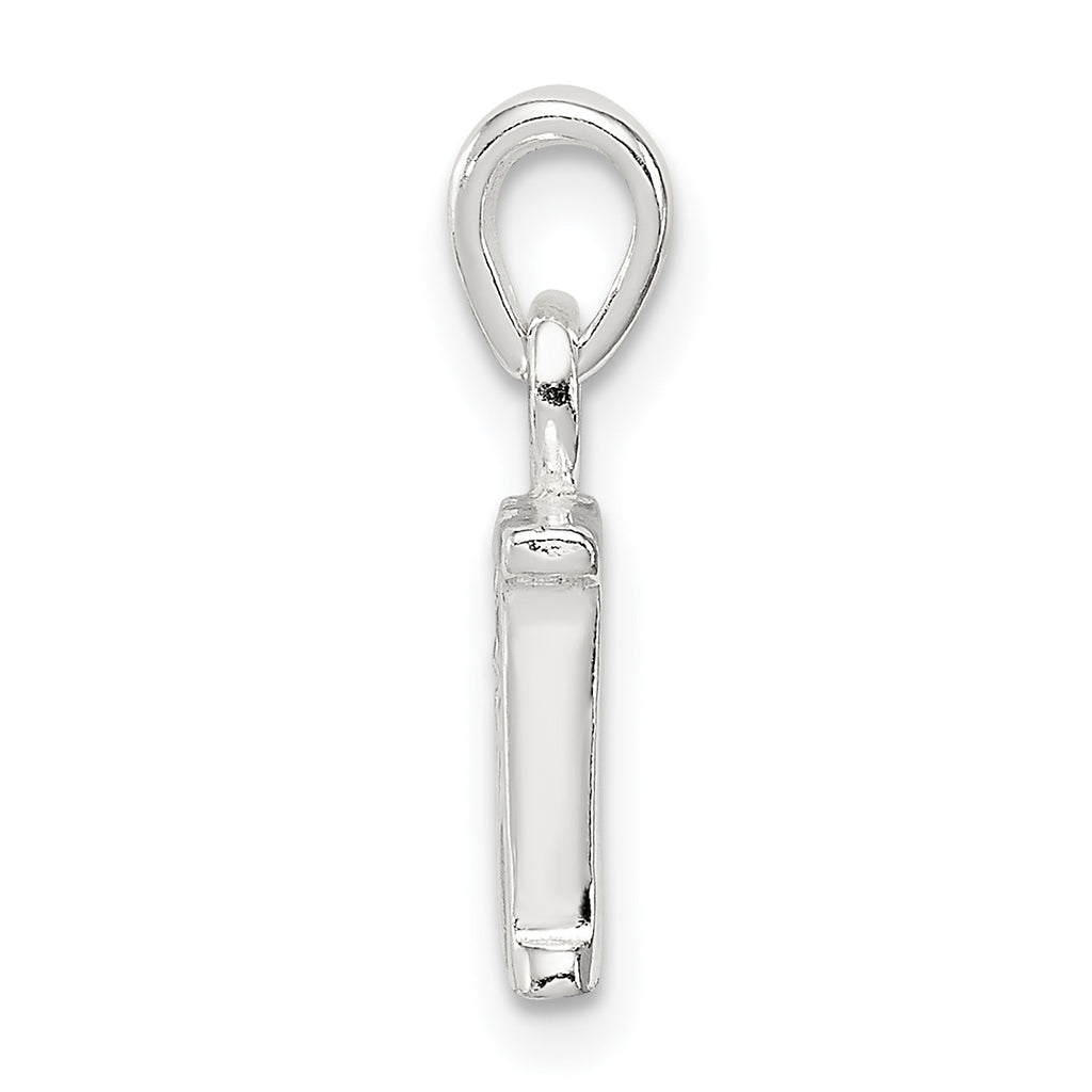 Sophia Jewelers Sterling Silver CZ Initial M Pendant with Anti-Tarnish Finish