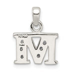 Sophia Jewelers Sterling Silver CZ Initial M Pendant with Anti-Tarnish Finish
