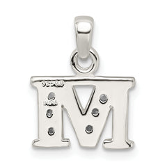 Sophia Jewelers Sterling Silver CZ Initial M Pendant with Anti-Tarnish Finish