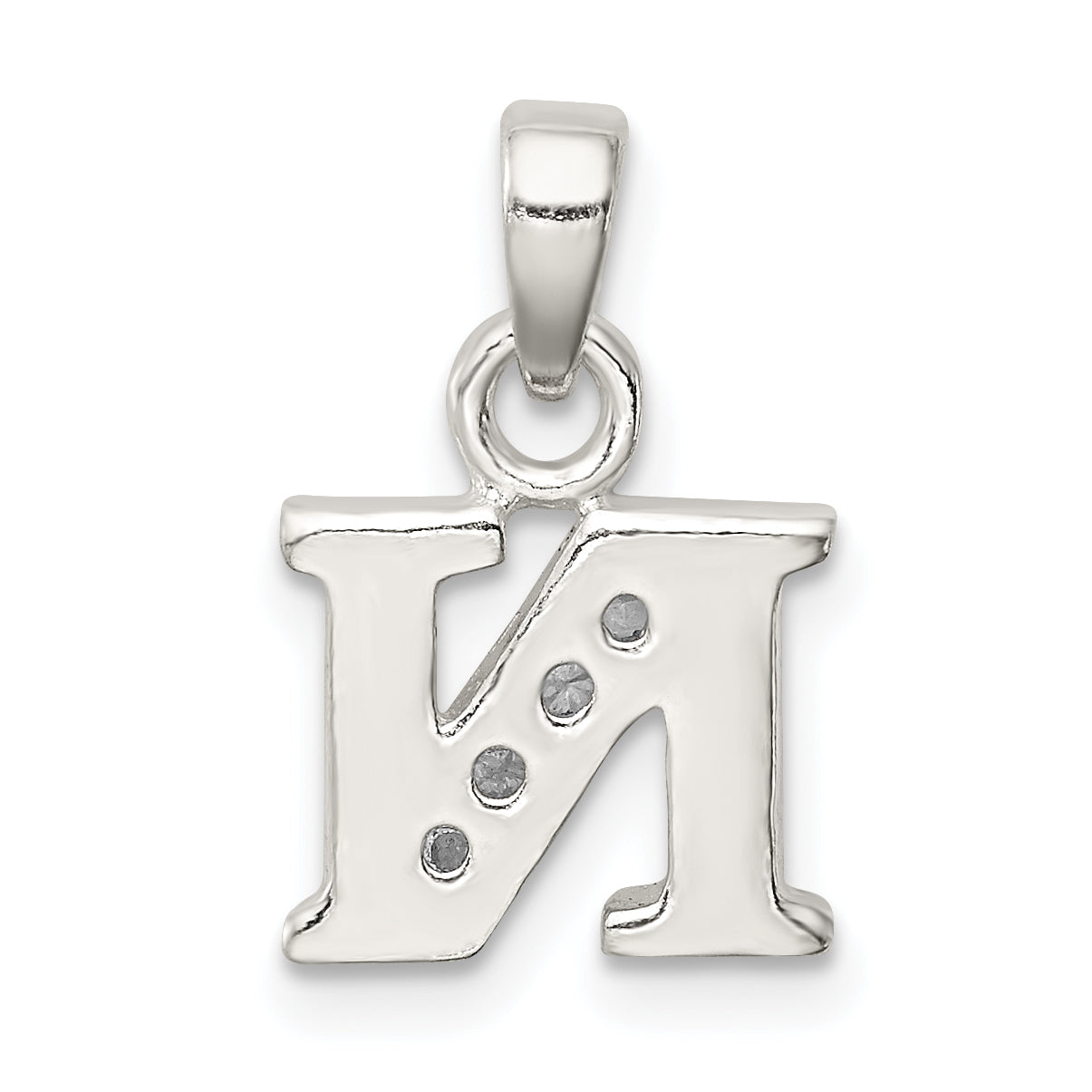 Sophia Jewelers Sterling Silver 925 CZ N Pendant with Anti-Tarnish Finish